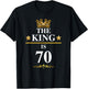 The King Is 70 Funny 70th Birthday Party Crown Kings T-Shirt - T-Shirt | Black
