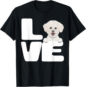 I Love My Bichons Frise Dog Lover T-Shirt - T-Shirt | Black