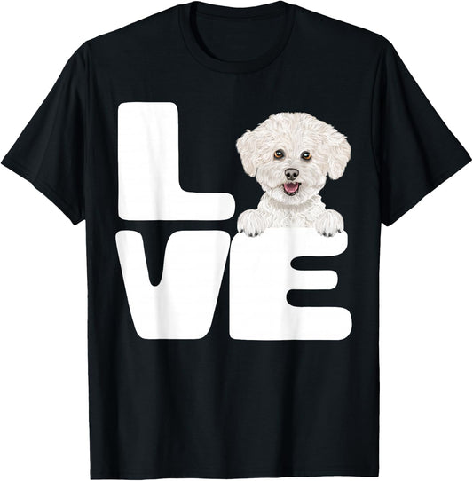 I Love My Bichons Frise Dog Lover T-Shirt - T-Shirt | Black