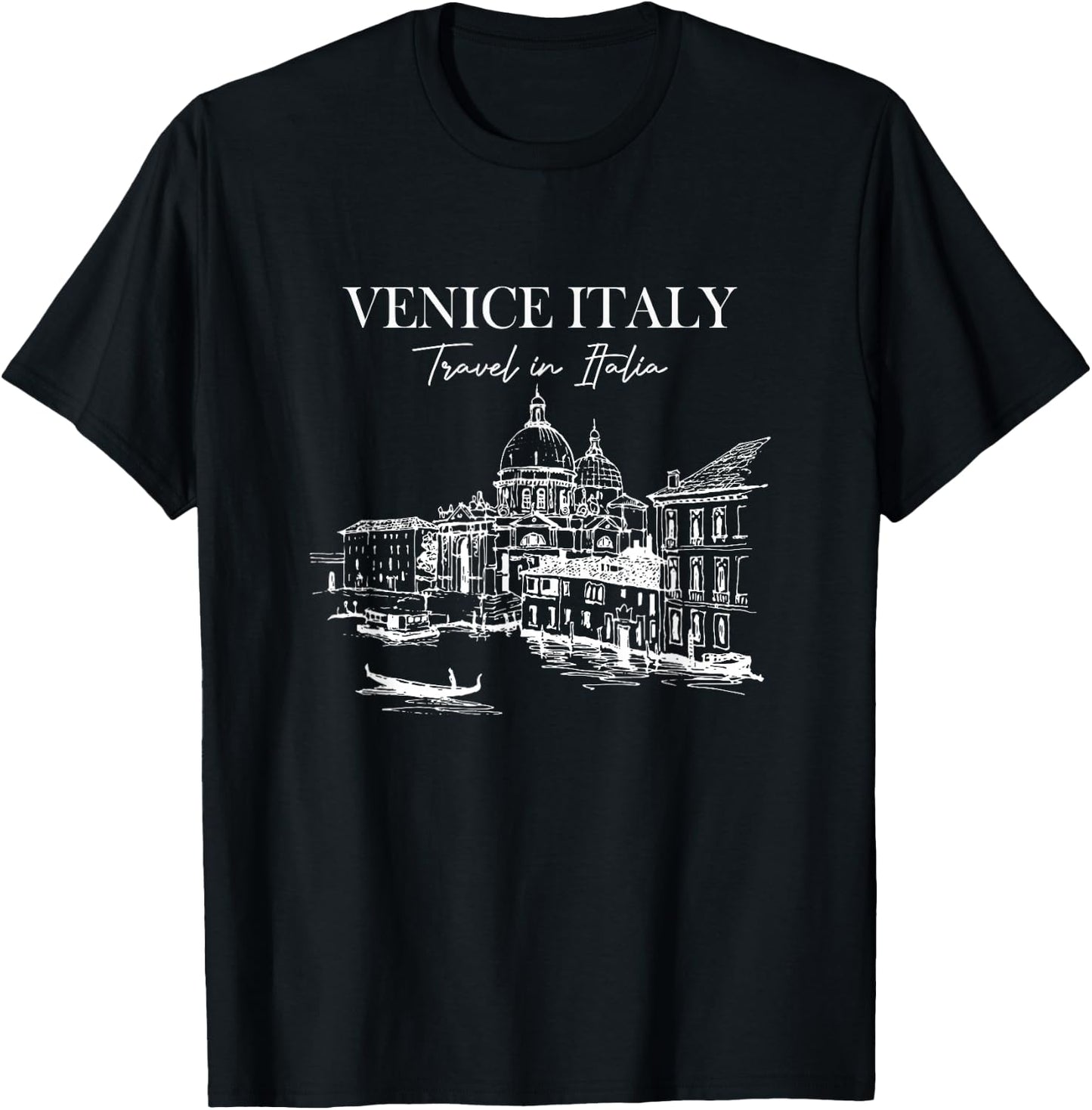 Venice Travel In Italia Skyline Italy Traveling Venice Rome T-Shirt - T-Shirt | Black