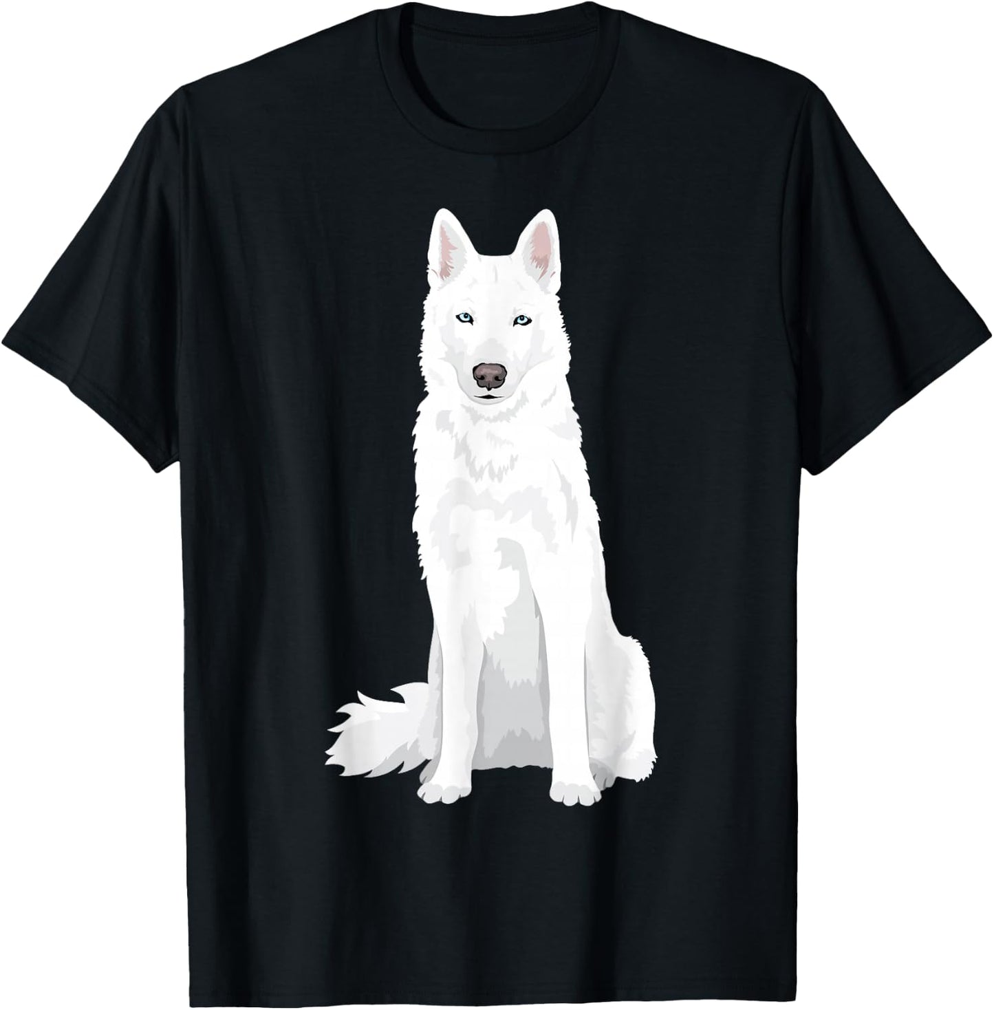 beautiful white Siberian Husky - sweet white Snow dog T-Shirt - T-Shirt | Black