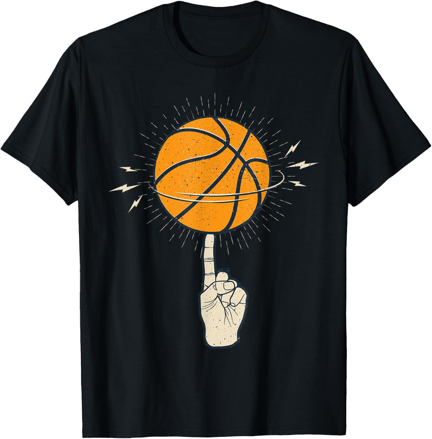 Cool Spinning Basketball On Your Finger Sport Graphic Design T-Shirt - T-Shirt | Black