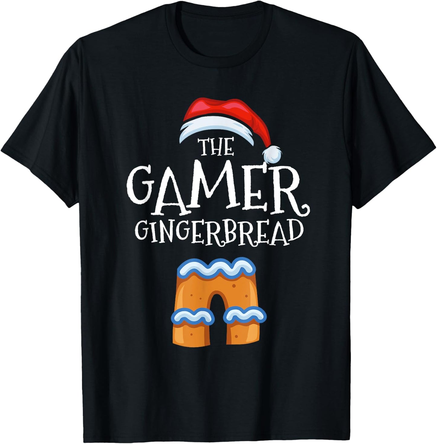 Gamer Gingerbread Family Matching Group Christmas Gift T-Shirt - T-Shirt | Black