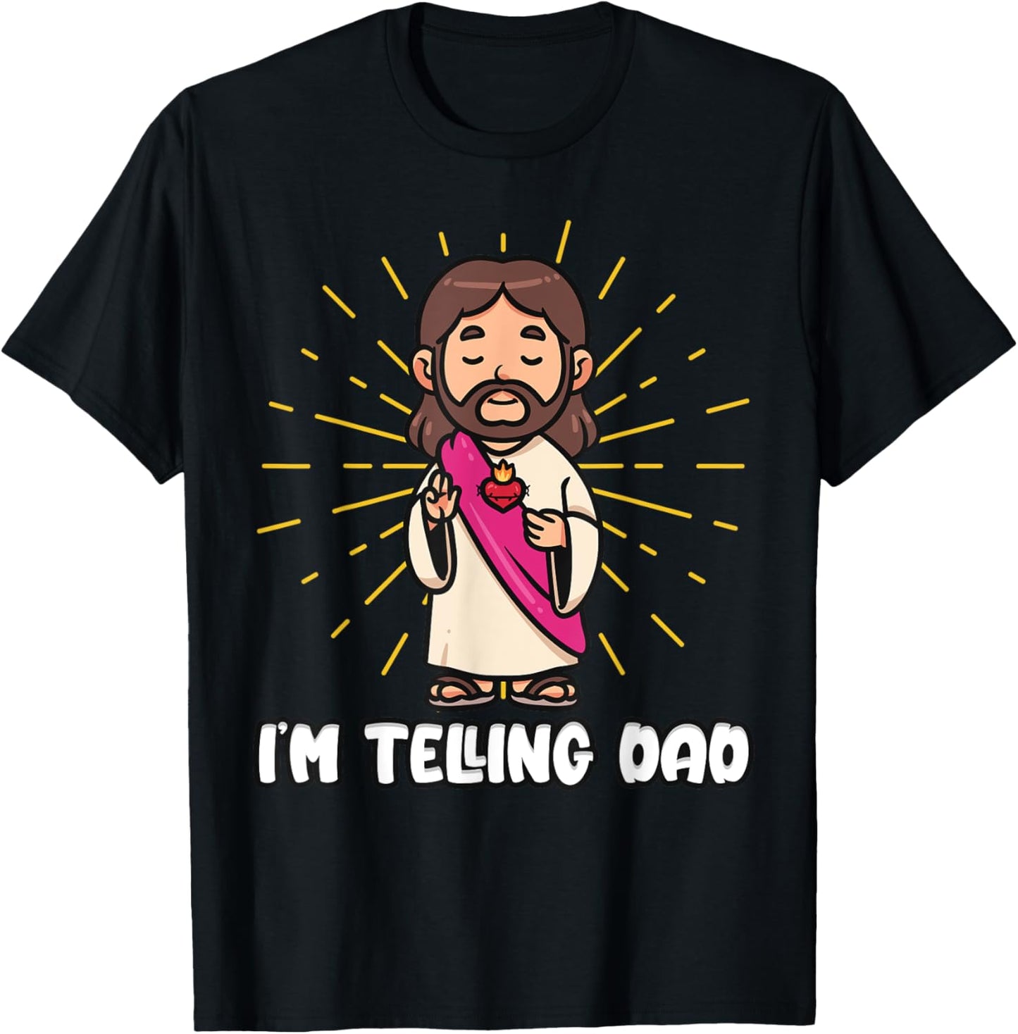 I'm Telling Dad Funny Jesus T-Shirt - T-Shirt | Black