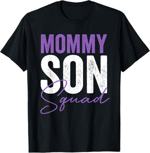 Mommy Son Squad Mom Mother's Day Matching Sons Mother Son T-Shirt - T-Shirt | Black