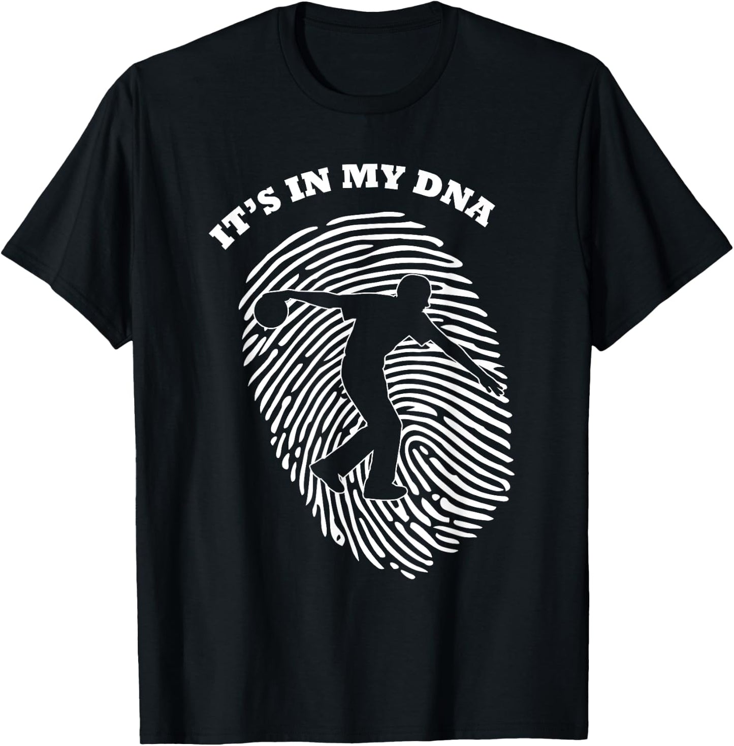 It's In My DNA Bowling Bowler Player Fingerprint Fans Retro T-Shirt - T-Shirt | Black