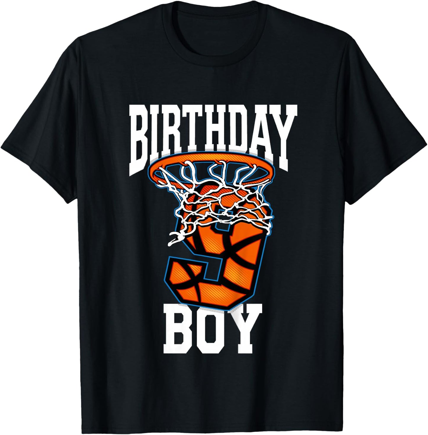 9 Year Old Birthday Shirt Boy Basketball 9th Bday Bball T-Shirt - T-Shirt | Black