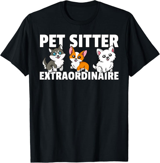 Dog Walking Gift Dog Walker Pet Sitter T-Shirt - T-Shirt | Black