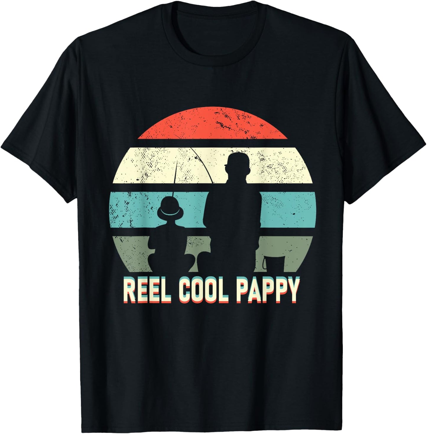 reel cool Pappy fisherman grandpa father's day Fishing gifts T-Shirt - T-Shirt | Black