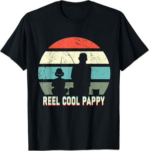 reel cool Pappy fisherman grandpa father's day Fishing gifts T-Shirt - T-Shirt | Black