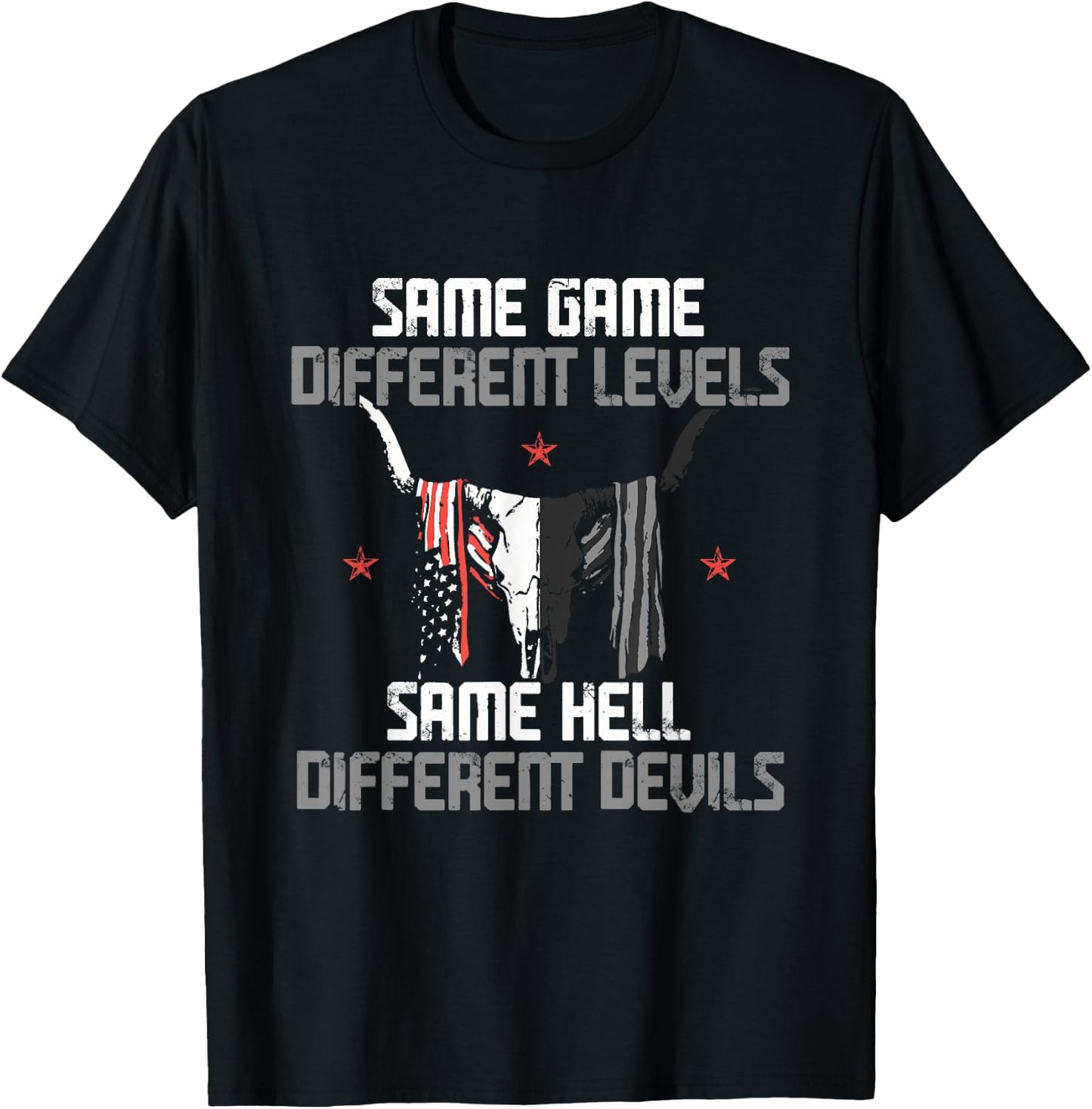 Same Game Different Levels Same Bright Devils T-Shirt - T-Shirt | Black