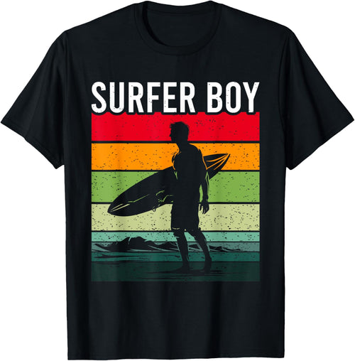 Surfer Boy Surf Illustration / Surf Boy Throwback
