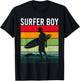 Surfer Boy Surf Illustration / Surf Boy Throwback T-Shirt - T-Shirt | Black