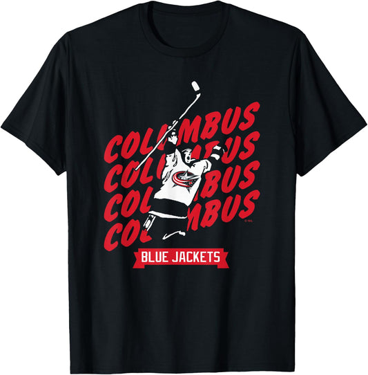 Columbus Blue Jackets Graffiti Navy Officially Licensed T-Shirt - T-Shirt | Black