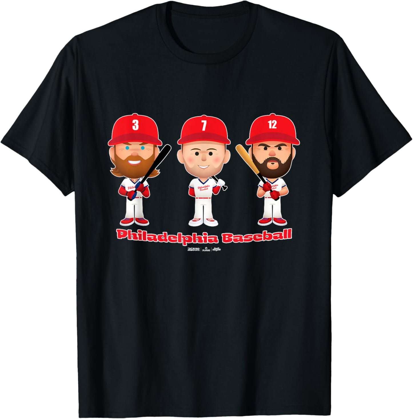 Philadelphia Baseball Players Body Trio MLBPA T-Shirt - T-Shirt | Black
