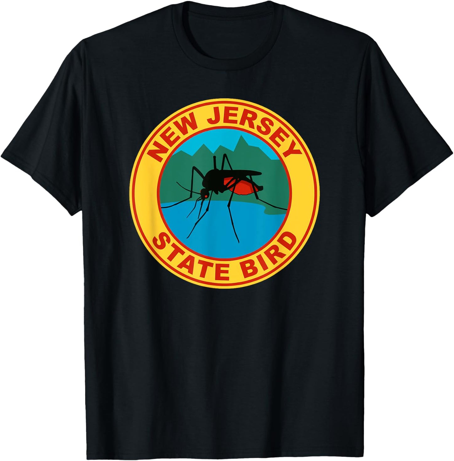 Funny New Jersey Mosquito State Bird T-Shirt - T-Shirt | Black