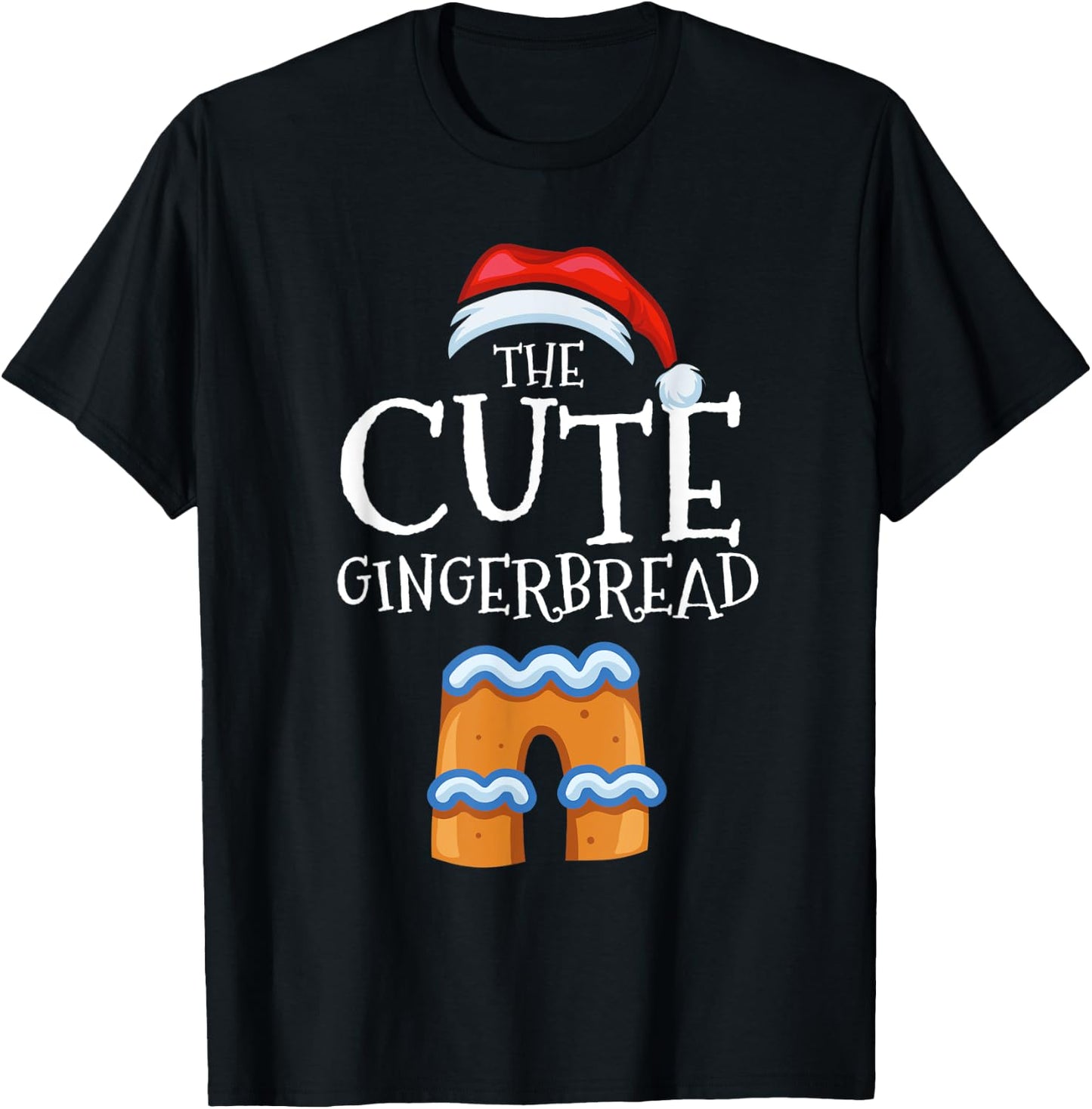 Cute Gingerbread Family Matching Group Christmas Gift T-Shirt - T-Shirt | Black