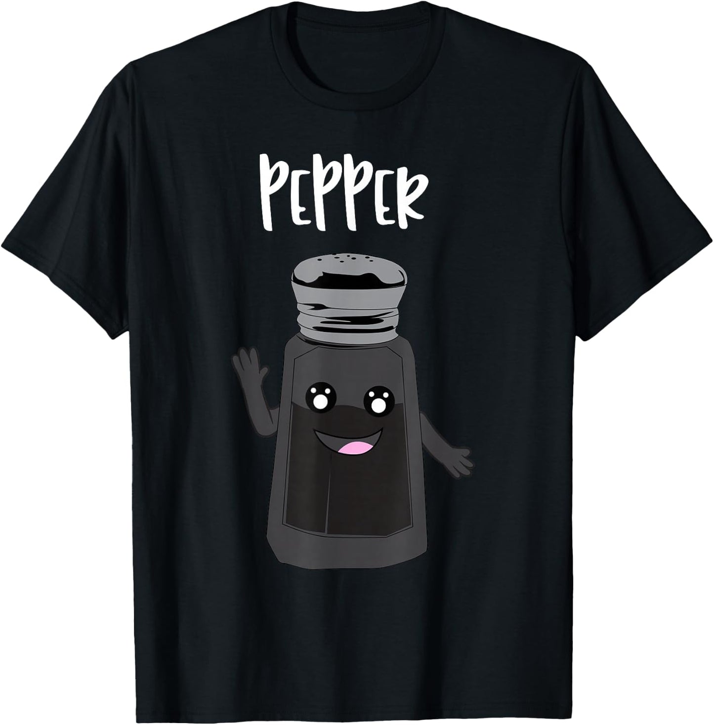 Funny Salt and Pepper Duo Valentines Halloween Easy Costume T-Shirt - T-Shirt | Black
