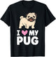 I Love My Pug T-Shirt - T-Shirt | Black