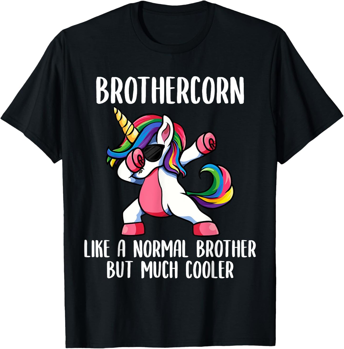 Unicorn Brother Girl Birthday Party Clothing BrotherCorn T-Shirt - T-Shirt | Black