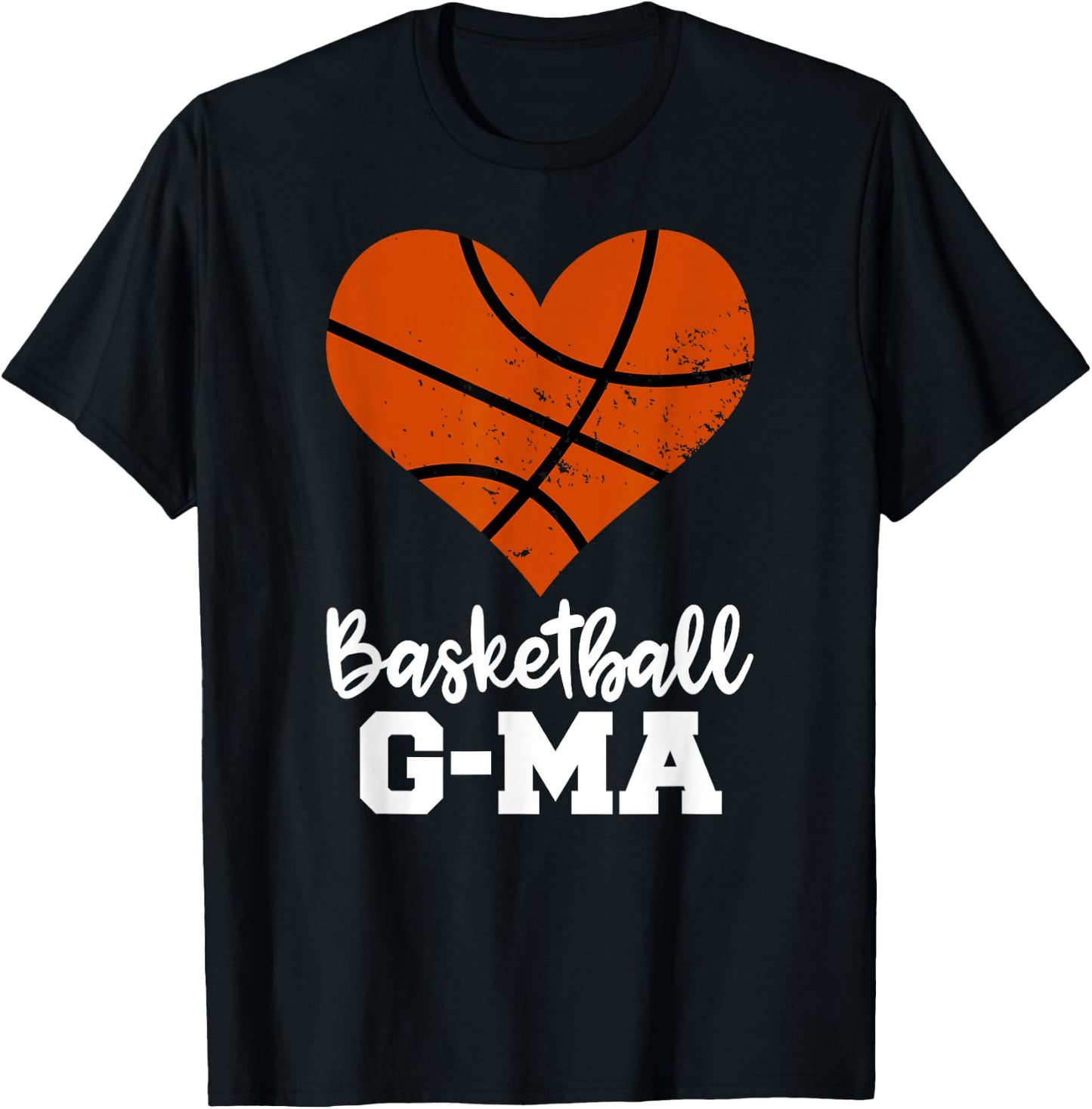 Basketball G-Ma Funny Basketball Heart Grandma GeeMa T-Shirt - T-Shirt | Black