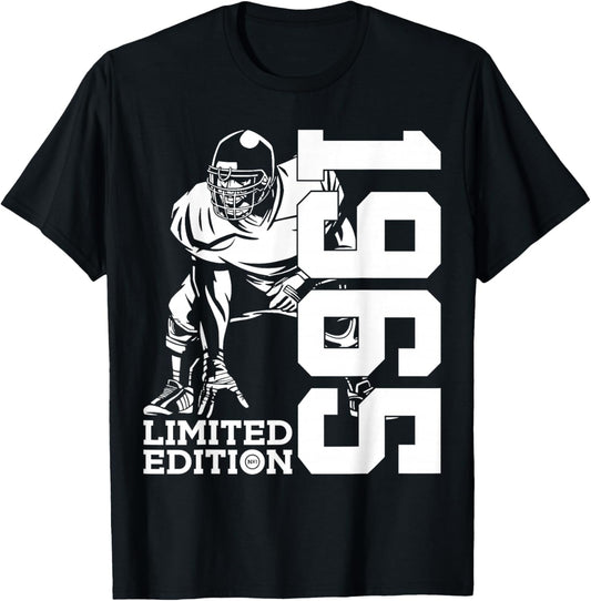 61st BIRTHDAY FOOTBALL LIMITED EDITION 1965 T-Shirt - T-Shirt | Black