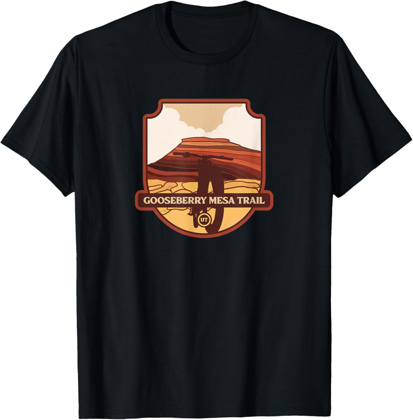 Gooseberry Mesa Trail - Utah mountain biker T-Shirt - T-Shirt | Black
