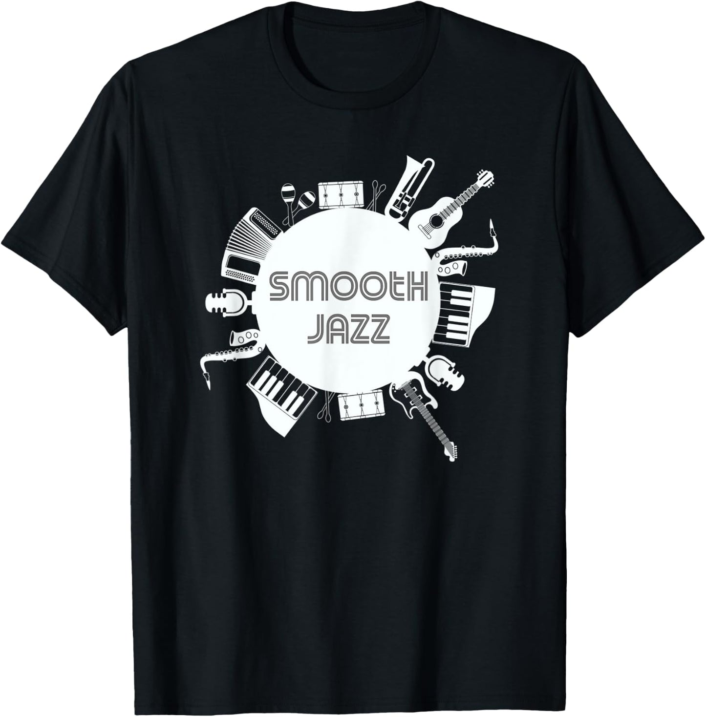 Smooth Jazz Fest Instruments Musician Jazz Festival Concert T-Shirt - T-Shirt | Black