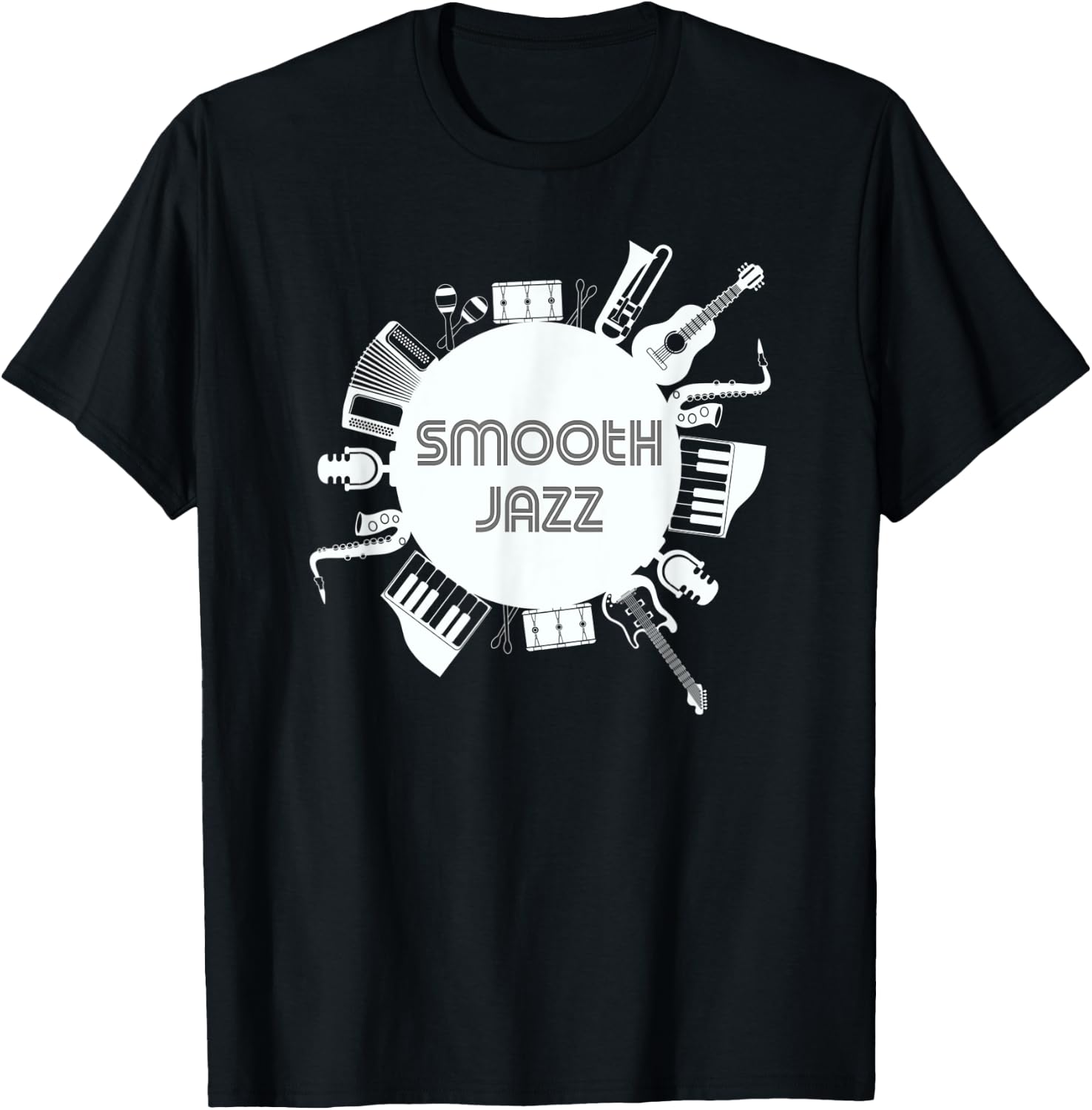 Smooth Jazz Fest Instruments Musician Jazz Festival Concert T-Shirt - T-Shirt | Black