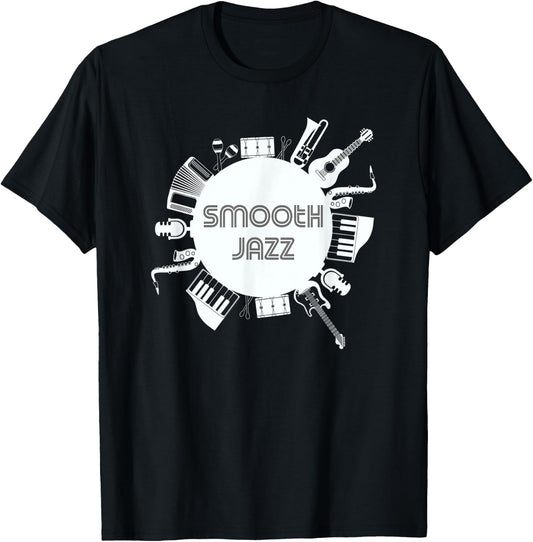 Smooth Jazz Fest Instruments Musician Jazz Festival Concert T-Shirt - T-Shirt | Black