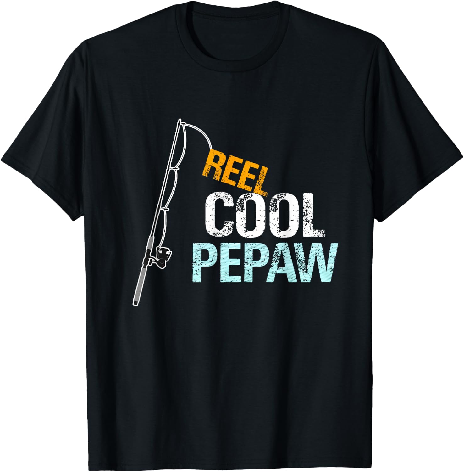 Pepaw Gift from Granddaughter Grandson Reel Cool Pepaw T-Shirt - T-Shirt | Black