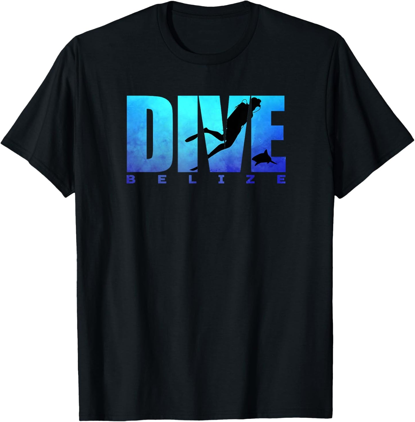 DIVE BELIZE Scuba Diver Shark Diving Snorkeling Caribbean T-Shirt - T-Shirt | Black