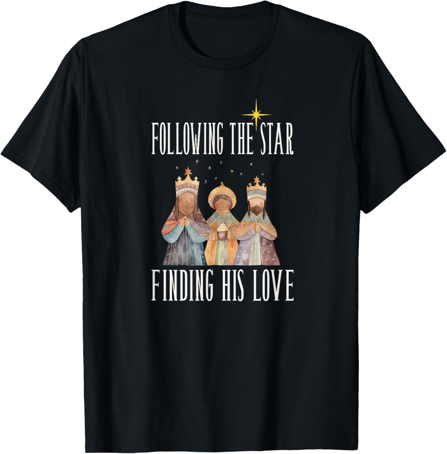 Christmas Epiphany Magi - 3 Kings Following The Star T-Shirt - T-Shirt | Black