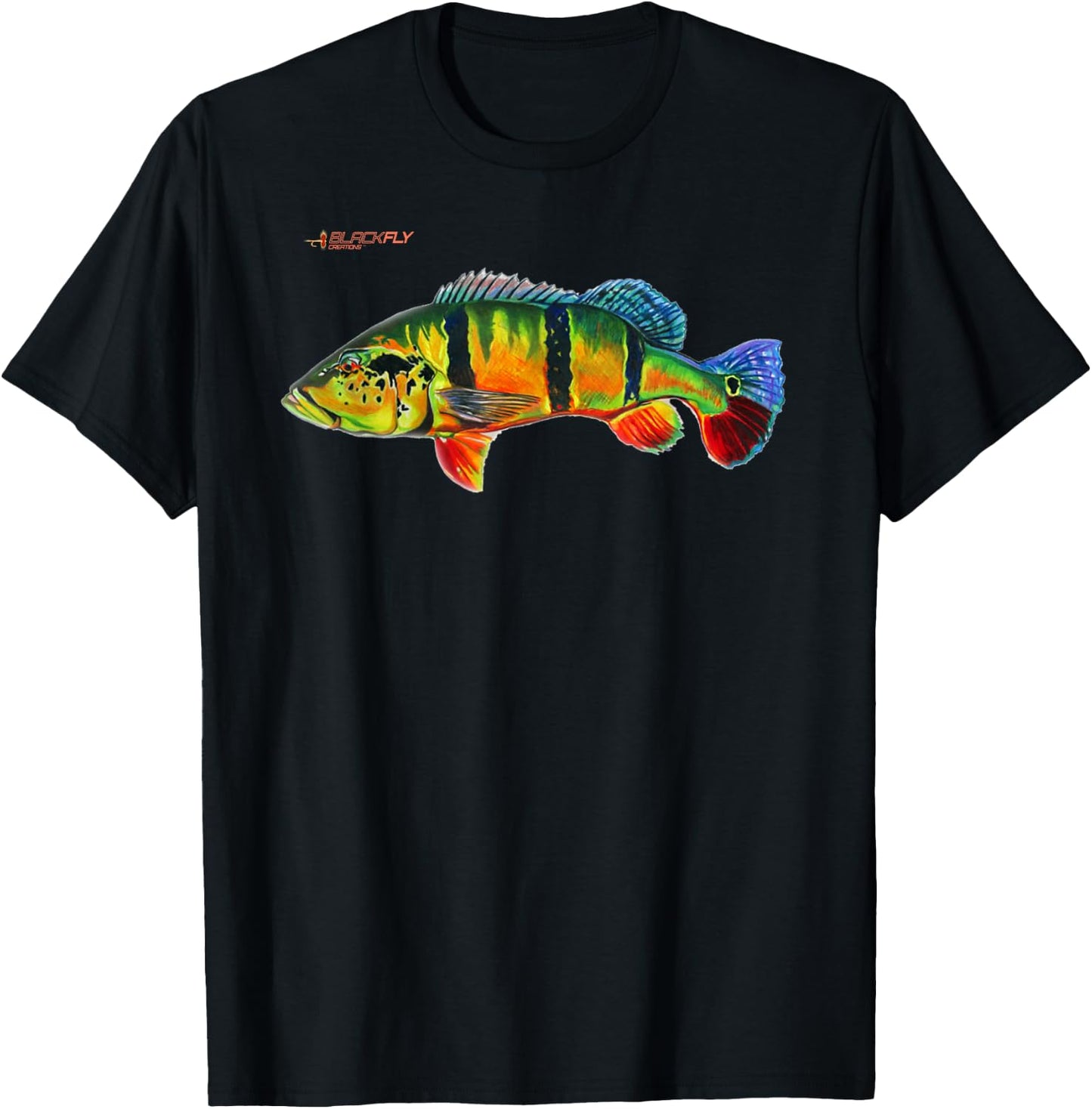 Peacock Bass Fishing Fish Shirts & by Black Fly T-Shirt - T-Shirt | Black