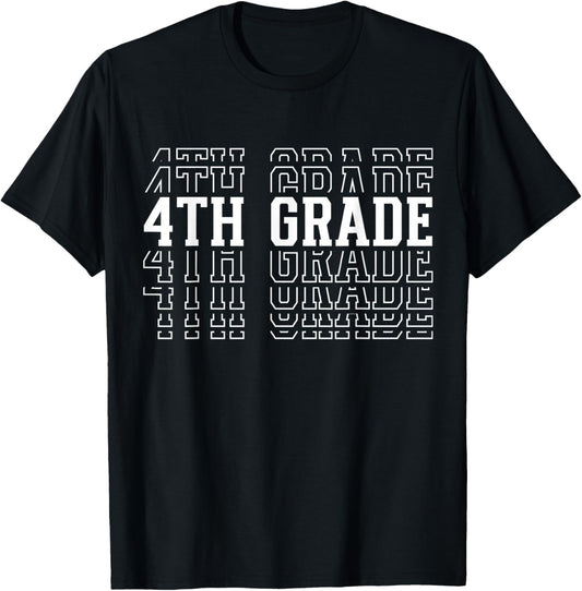 4th Grade Team Fourth Grader Back to First Day of School T-Shirt - T-Shirt | Black