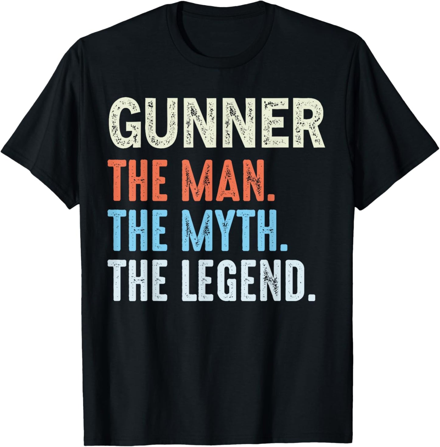 Gunner The Legend Name Personalized Cute Idea Men Vintage T-Shirt - T-Shirt | Black
