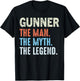 Gunner The Legend Name Personalized Cute Idea Men Vintage T-Shirt - T-Shirt | Black