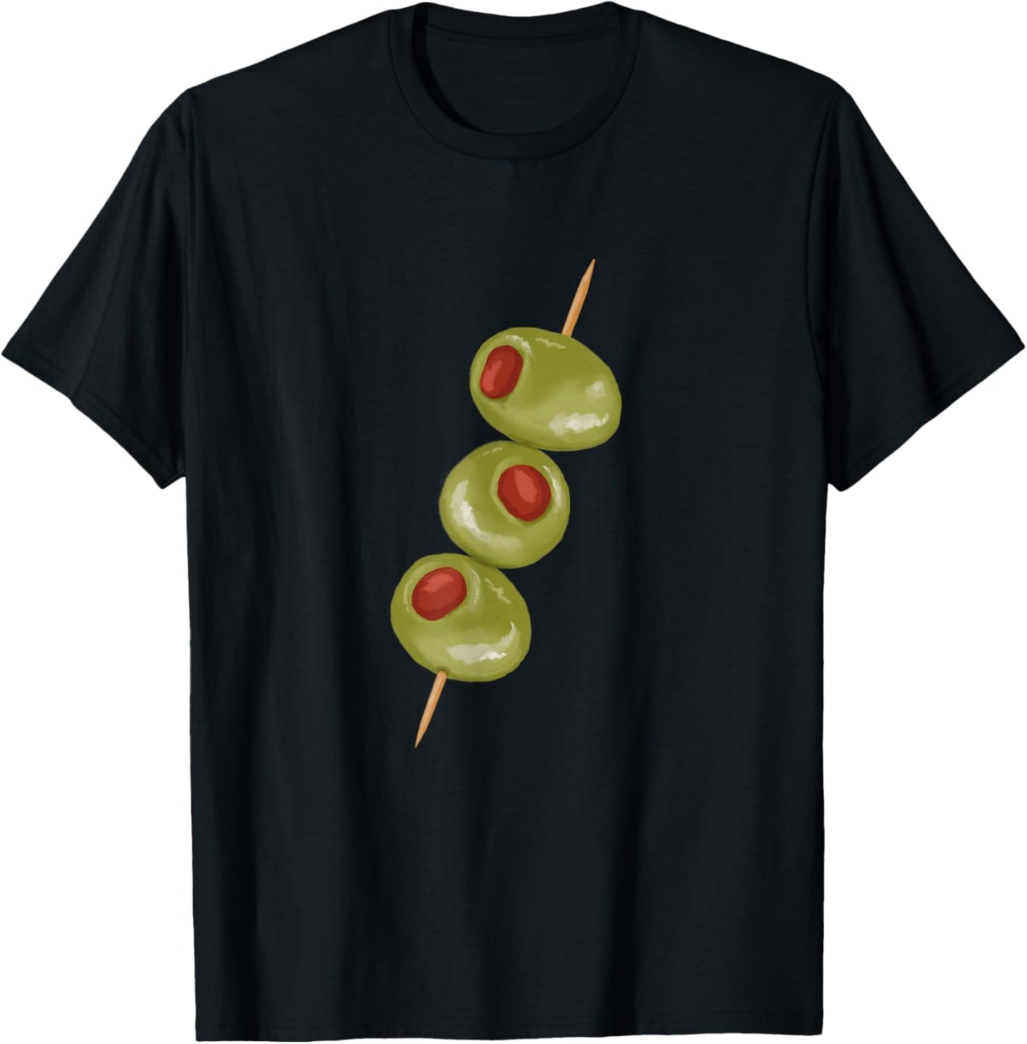 Olives on a toothpick, martini cocktail ready T-Shirt - T-Shirt | Black