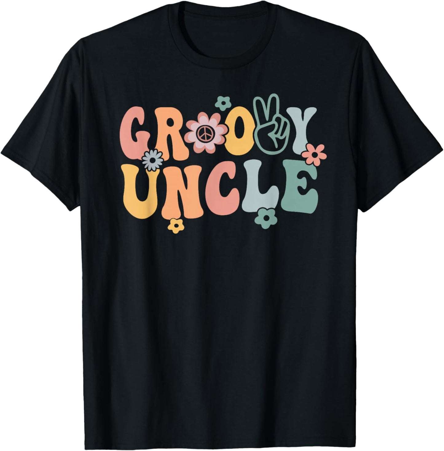 Groovy Uncle Retro Tio Matching Family 1st Birthday Party T-Shirt - T-Shirt | Black
