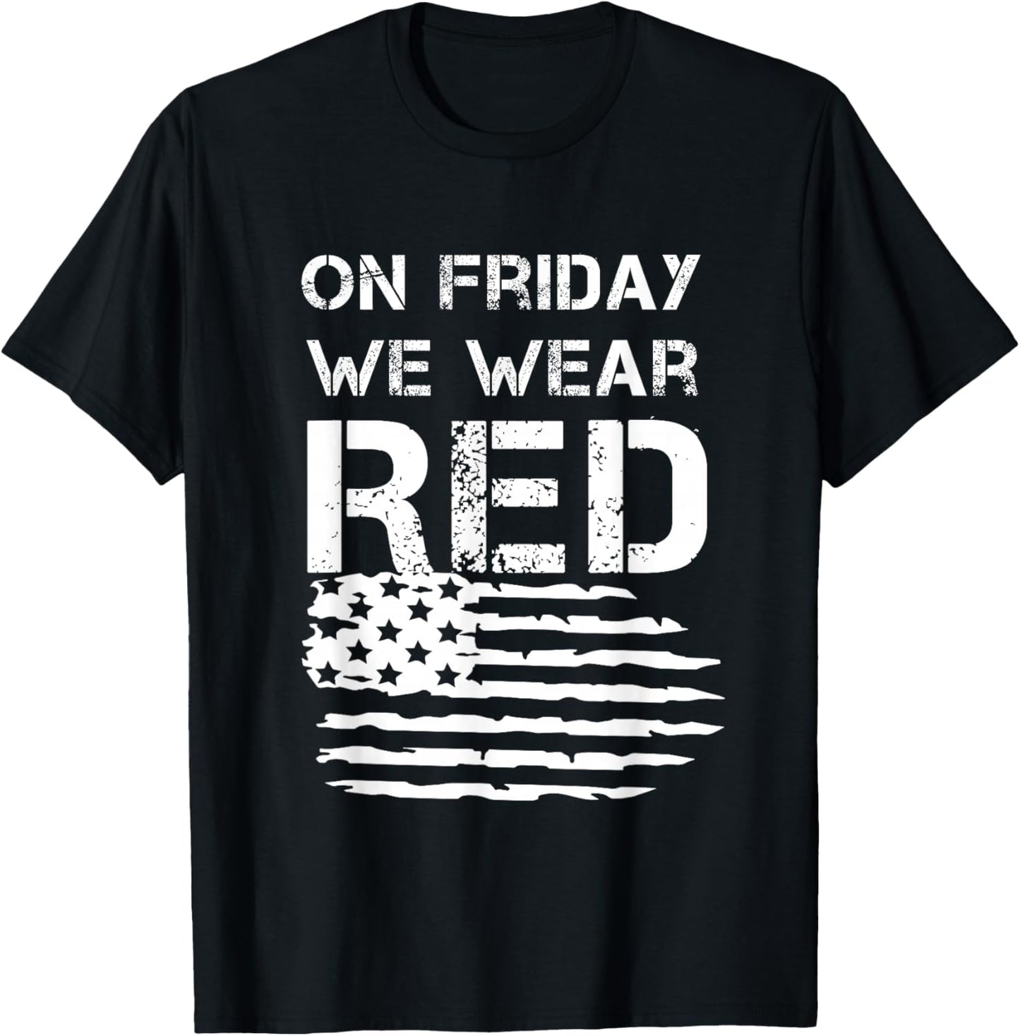 On Friday We Wear Red shirt, American Military Supportive T-Shirt - T-Shirt | Black