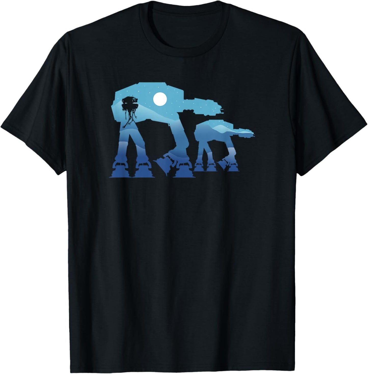 Star Wars Classic Battel Of Hoth AT-AT Walkers Silhouette T-Shirt - T-Shirt | Black