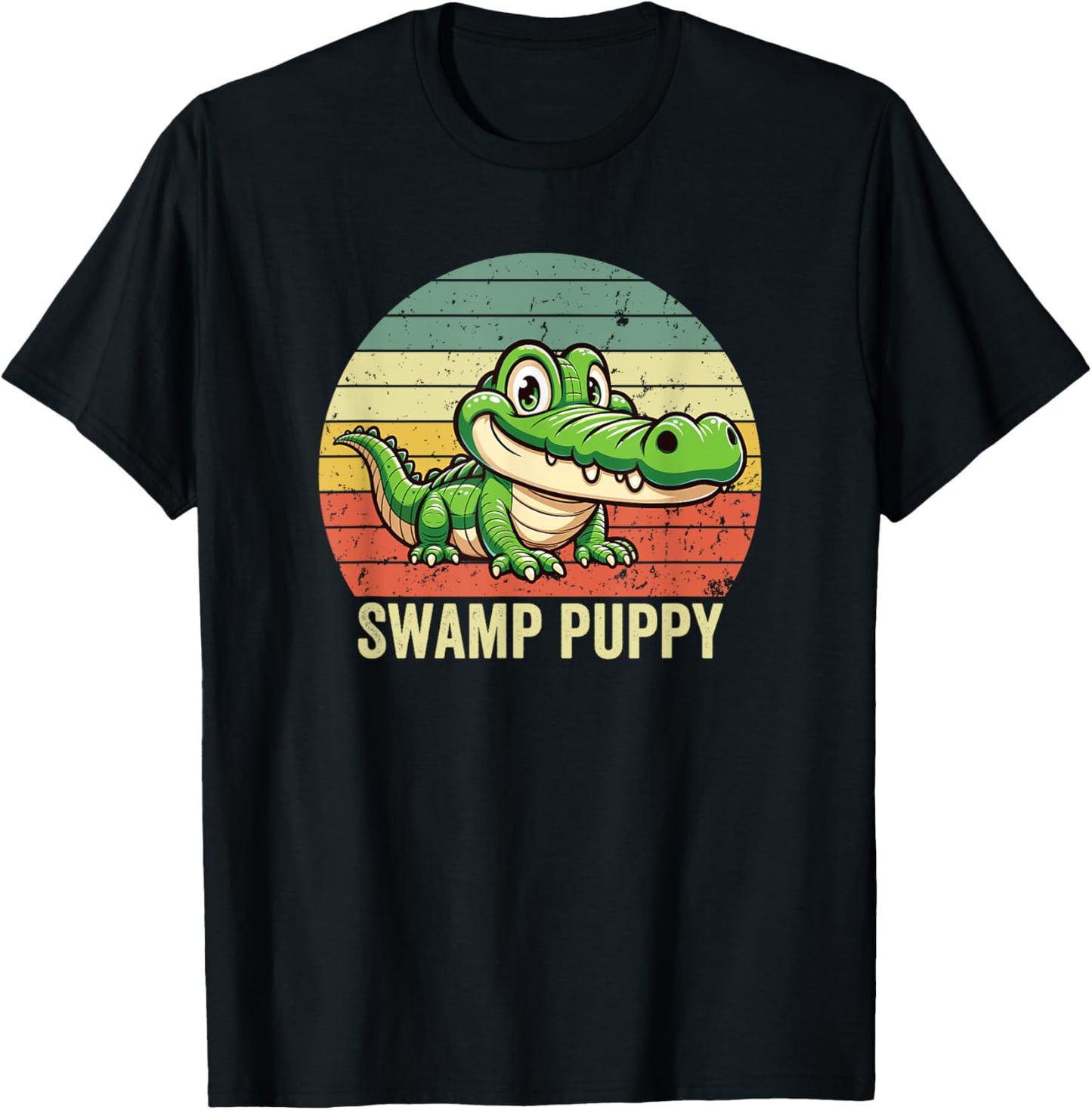 Swamp Puppy on Vintage Sunset, Swamp Puppy T-Shirt - T-Shirt | Black