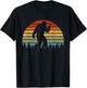 Retro Bigfoot Middle Finger Silhouette Sasquatch Sunset T-Shirt - T-Shirt | Black