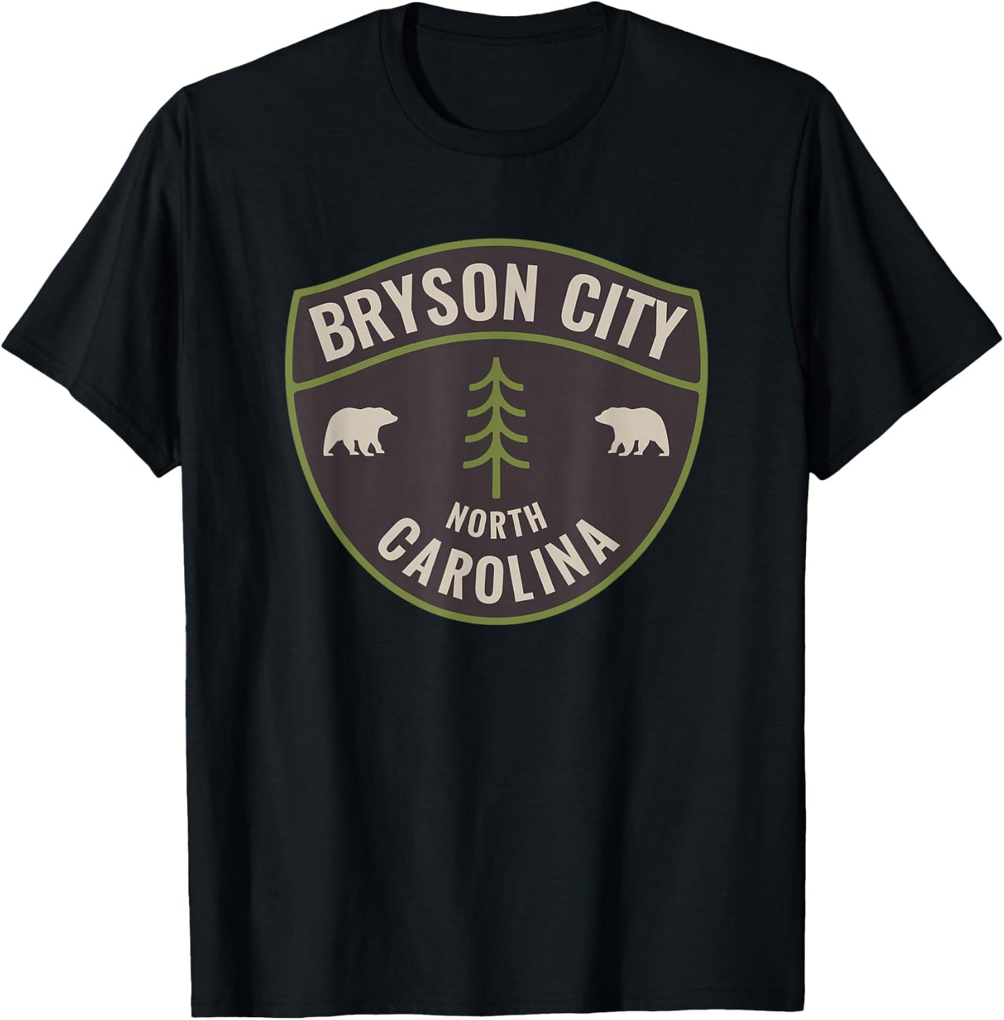 Bryson City North Carolina NC Bear Mountains Vacation T-Shirt - T-Shirt | Black