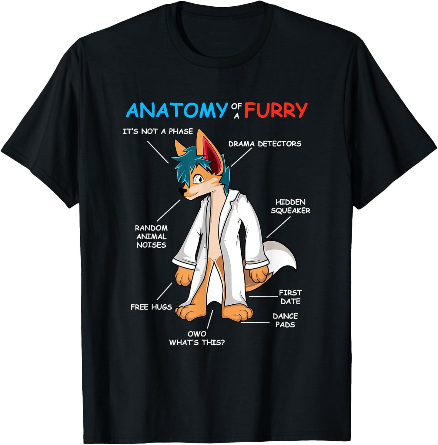 Fur Owner's Anatomy T-Shirt - T-Shirt | Black
