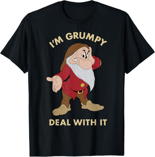 Disney Snow White I'm Grumpy Deal with It Portrait T-Shirt - T-Shirt | Black