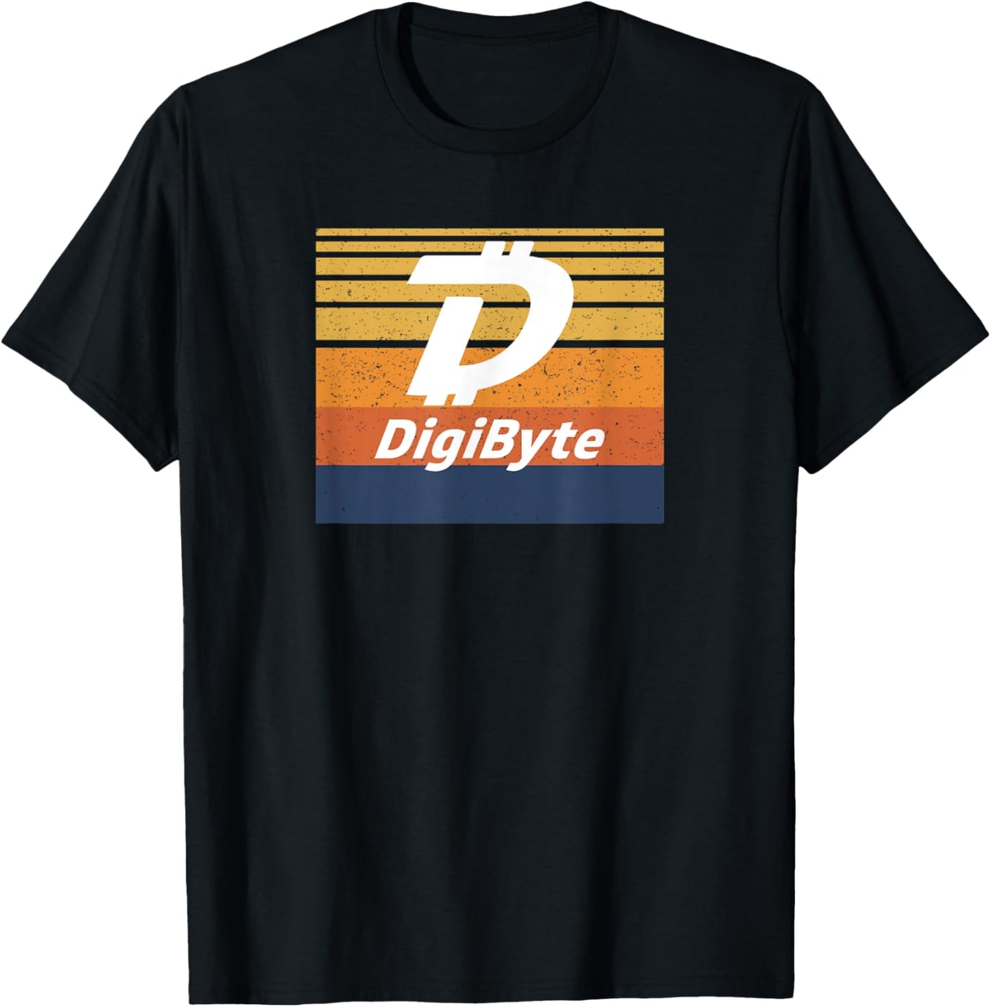 Digibyte Crypto Block Sunset DGB Cryptocurrency Color Tones T-Shirt - T-Shirt | Black