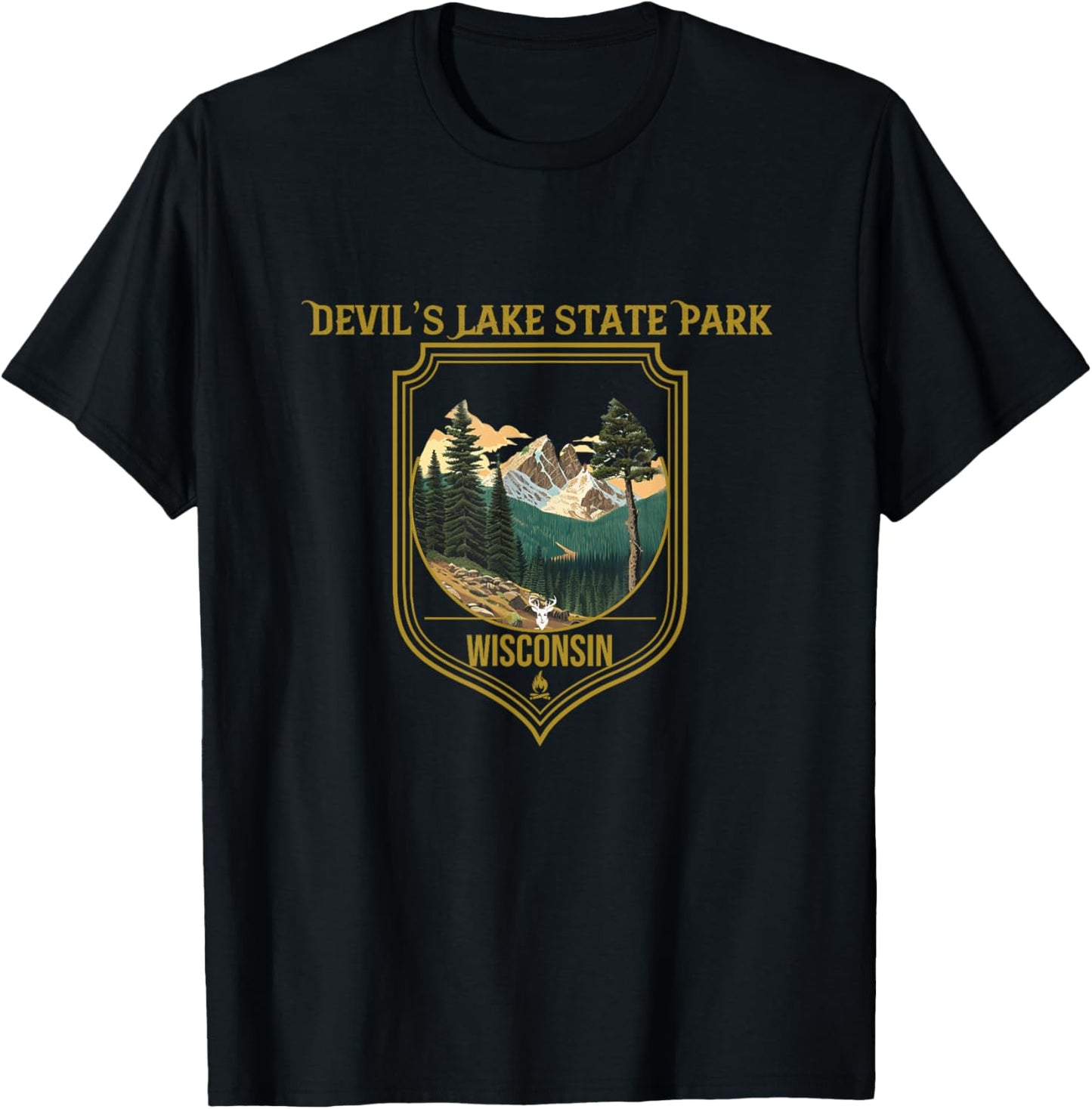 Devil’s Lake State Park Souvenir Apparel - Hiking T-Shirt - T-Shirt | Black