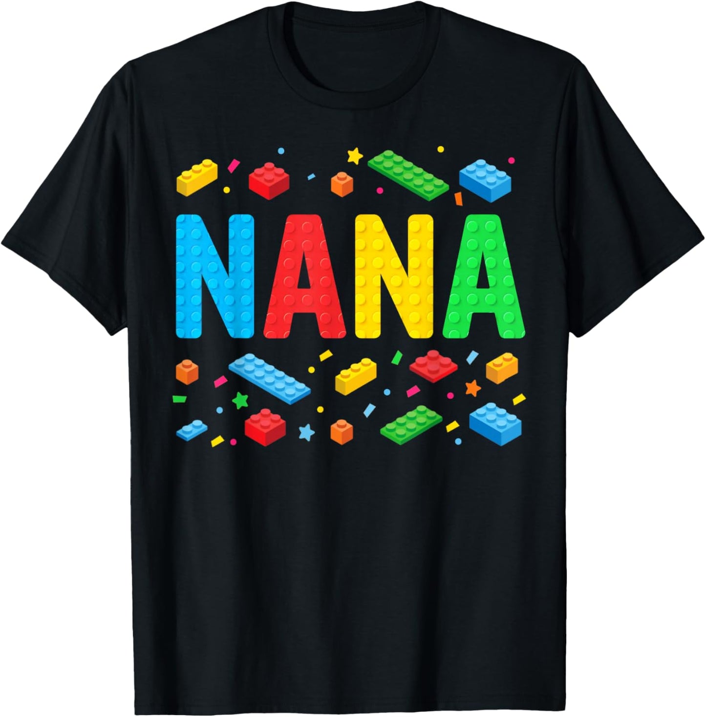 Nana Master Builder Building Bricks Blocks Family Grandma T-Shirt - T-Shirt | Black