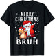 Dabbing Santa Claus Capy Merry Christmas Bruh Boy Girl Funny T-Shirt - T-Shirt | Black